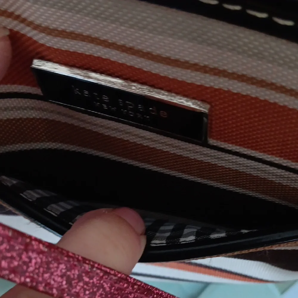 Kate Spade Multicolor Striped Tote with Black Accents EUC - Picture 12 of 12
